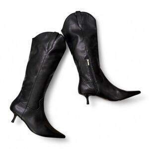 STEVEN By Steve Madden Britt Black kitten heel Knee Boots, NWOT! Size 11